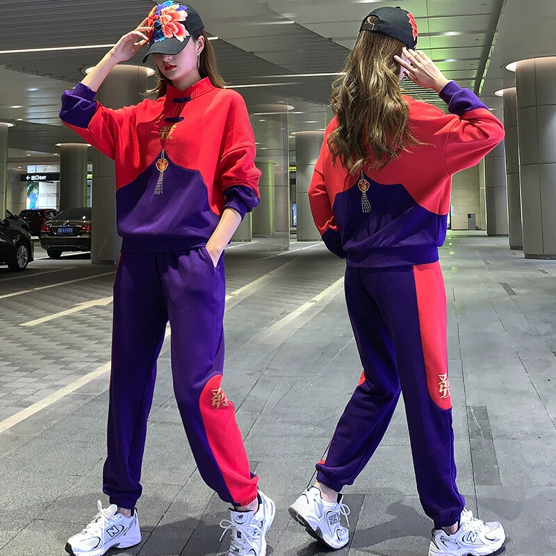 承蜜鬼步舞服装新款套装冬加绒运动健身服新款新年时尚广场舞跳舞衣服