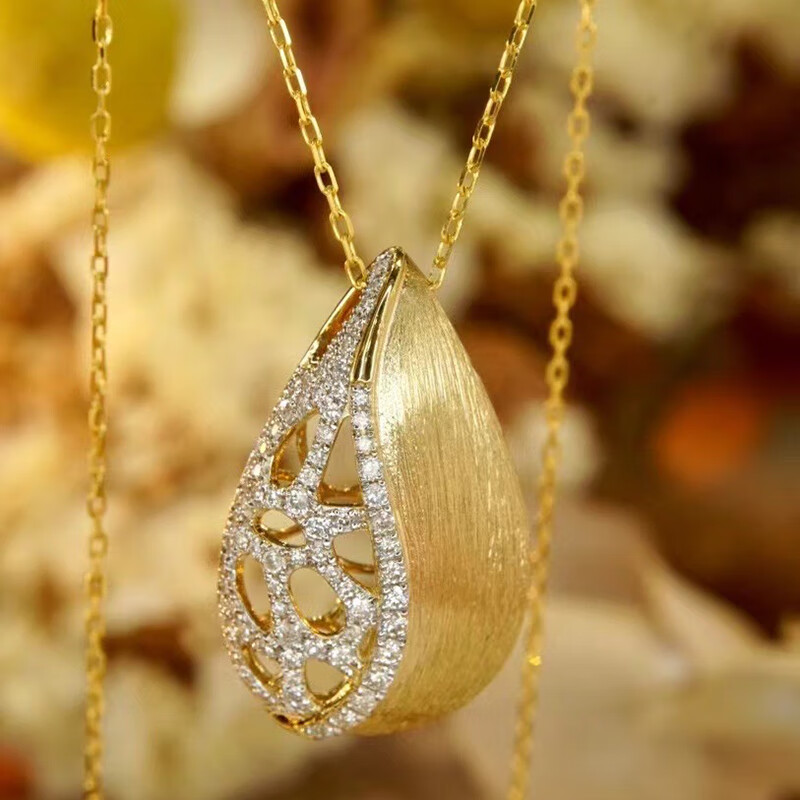 皇家矿工 满钻水滴形吊坠项链18k金镶嵌南非钻石29分送礼晚宴高端珠宝