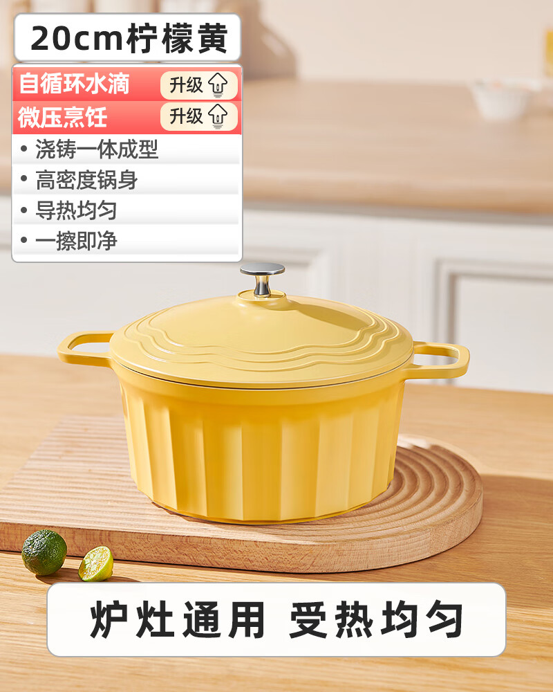 法国金孚顿 珐琅锅铸铁锅 家用炖盅砂锅汤锅煲汤锅焖烧锅陶瓷不粘锅