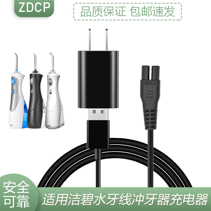 zdcp 适用洁碧水牙线冲牙器洁碧充电器电源线适配器220v适用wp-450ec