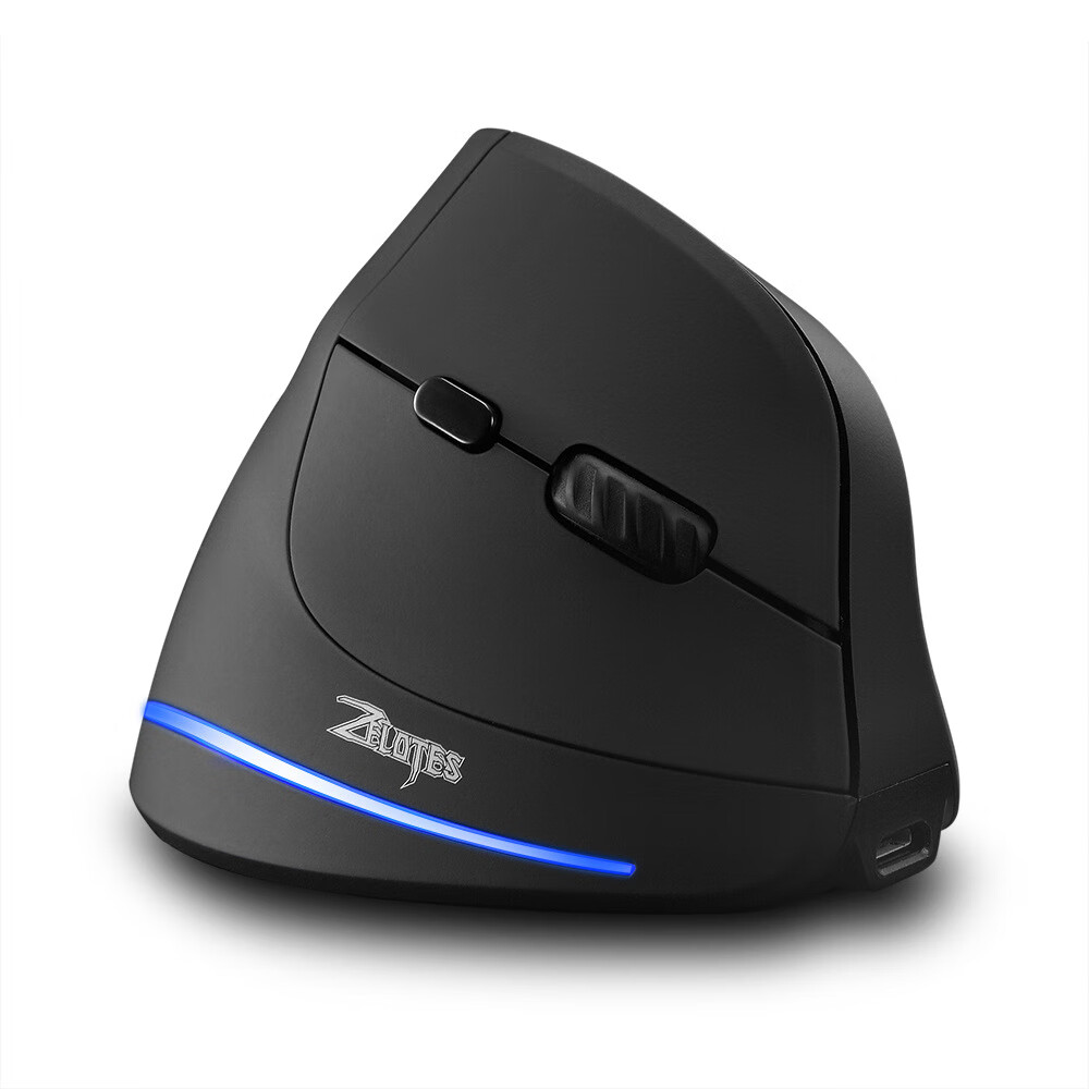 ZELOTES掌握者F35B三模4800DPI無(wú)線藍(lán)牙垂直鼠標(biāo)2.4G充電游戲鼠標(biāo) 黑色