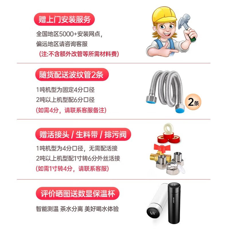 净邦（GEE·BON） 全屋中央净水器大流量净水机家用商用自来水井水前置总管过滤器不用电无废水可拆洗 全屋大流量5.5吨/h