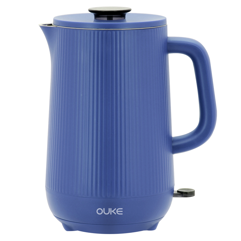 欧科（OUKE）电热水壶双层防烫食品级304不锈钢自动断电防干烧1.8升大容量电水壶开水壶烧水壶1800W大功率 蓝色 1.6L 1618