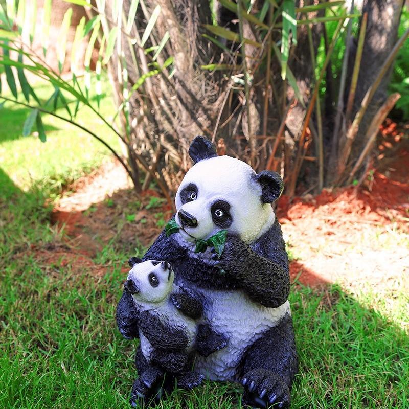 花园庭院装饰工艺品户外家居园林景观雕塑仿真大熊猫动物摆件 母子