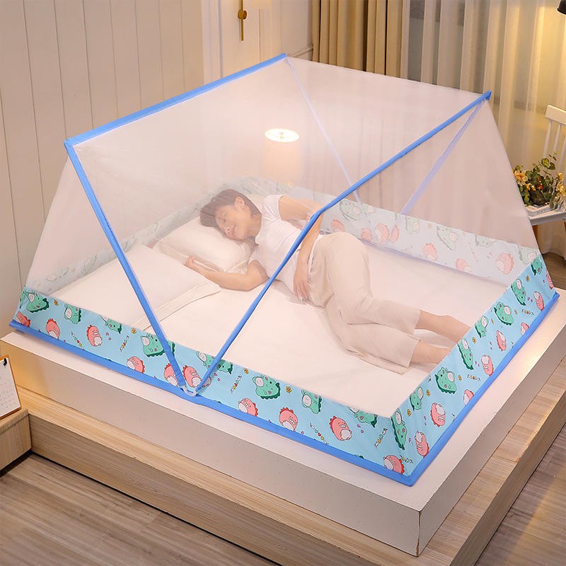 雅鹿蚊帐折叠蚊帐家用免安装双人无底纹帐上下铺子母床米帐子蒙古包罩