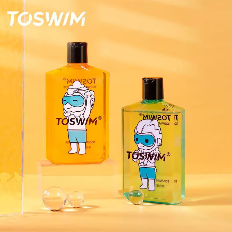 TOSWIM专业游泳去氯沐浴露洗发露套装 夏日心情清新时刻300ml/瓶 