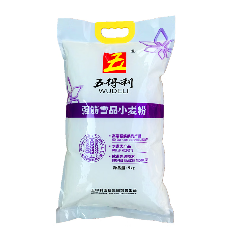 五得利(wudeli)高端面粉 强筋雪晶小麦粉进口小麦研磨强筋系列通用5kg