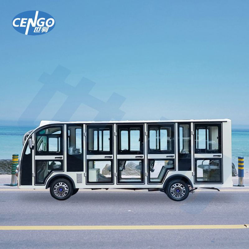 世驹 电动旅游观光车 四轮14座景区校园机场摆渡车 公园游览车 封闭