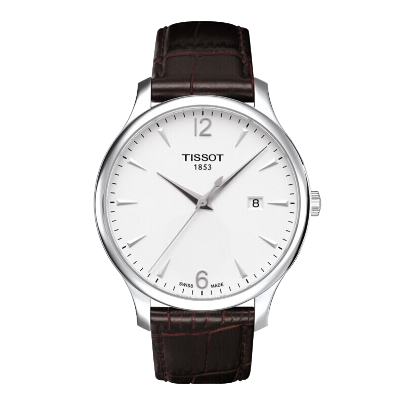 天梭(TISSOT)【官方授權(quán)店】 瑞士手表 俊雅系列1853石英男表時(shí)尚商務(wù)男士腕表 白盤數(shù)字皮帶T063.610.16.037.00