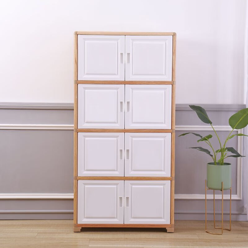 【精选直发】双开门收纳柜大号加厚塑料儿童衣柜组合储物五斗柜子宝宝