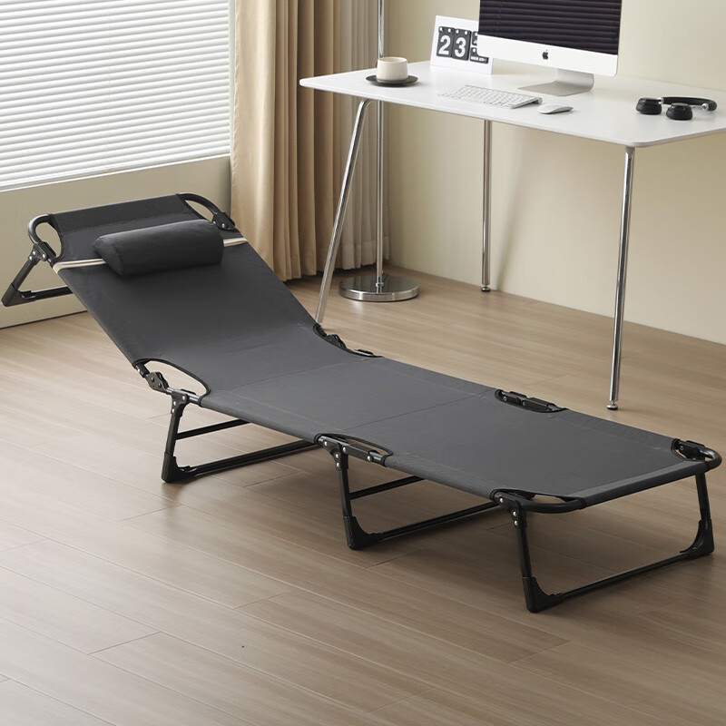 L&S折叠床单人便携午休行军床办公室午睡床陪护床躺椅BGC865 免安装稳固八角款长1.8m