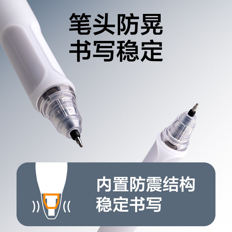 得力按动中性笔水笔学生用大容量黑色st速干六边形战士考试小分贝碳素超黑防水签字笔芯0.5按压刷题笔 【ST头/速干】10支得力直液替芯 0.5mm
