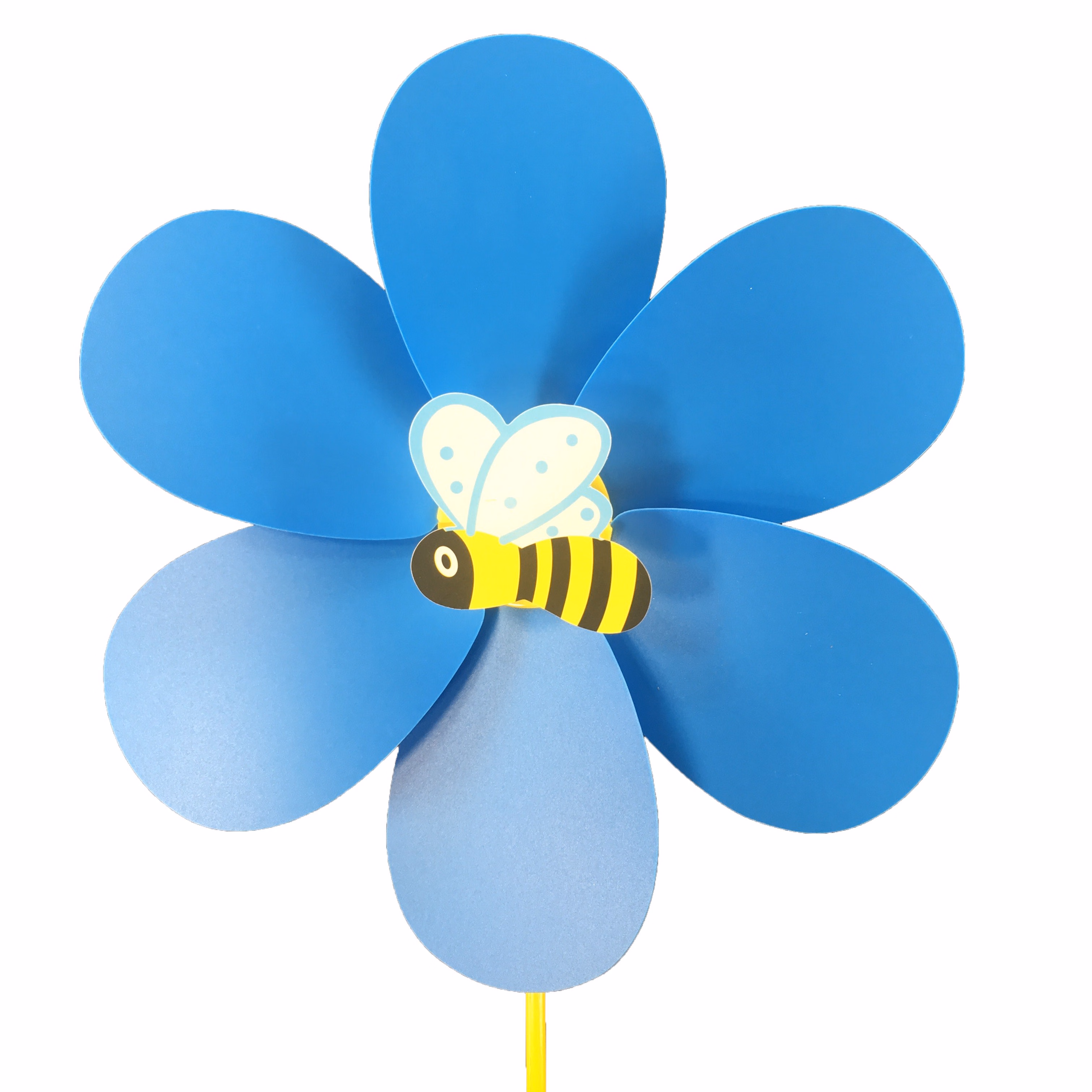 小风车装饰六彩塑料大风车加厚多色儿童玩具户外装饰婚纱拍摄道l 蓝色