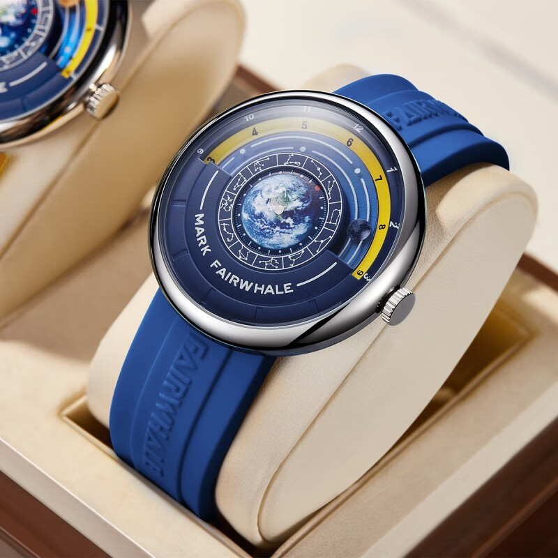 马克华菲(fairwhale)手表男士石英男表12星座地球仪元素防水国潮流多