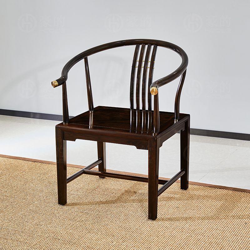 豪的 新中式茶台配套圈椅禅意茶室椅子客椅太师椅全榫卯整装一体 椅子