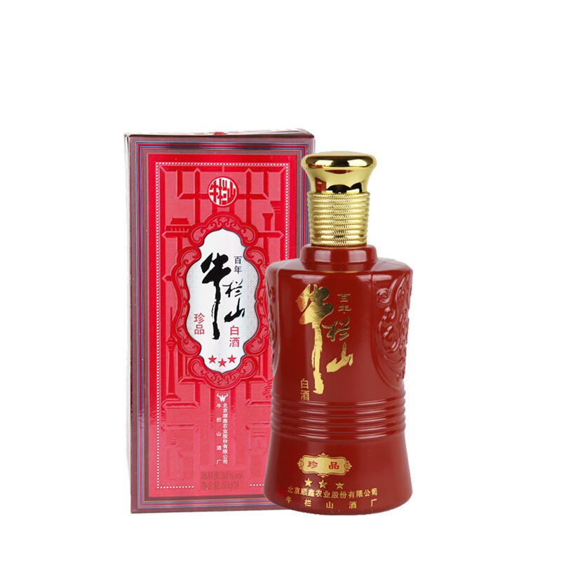 牛栏山北京牛栏山二锅头  浓香型白酒 百年珍品 三星38度  500ml*2瓶