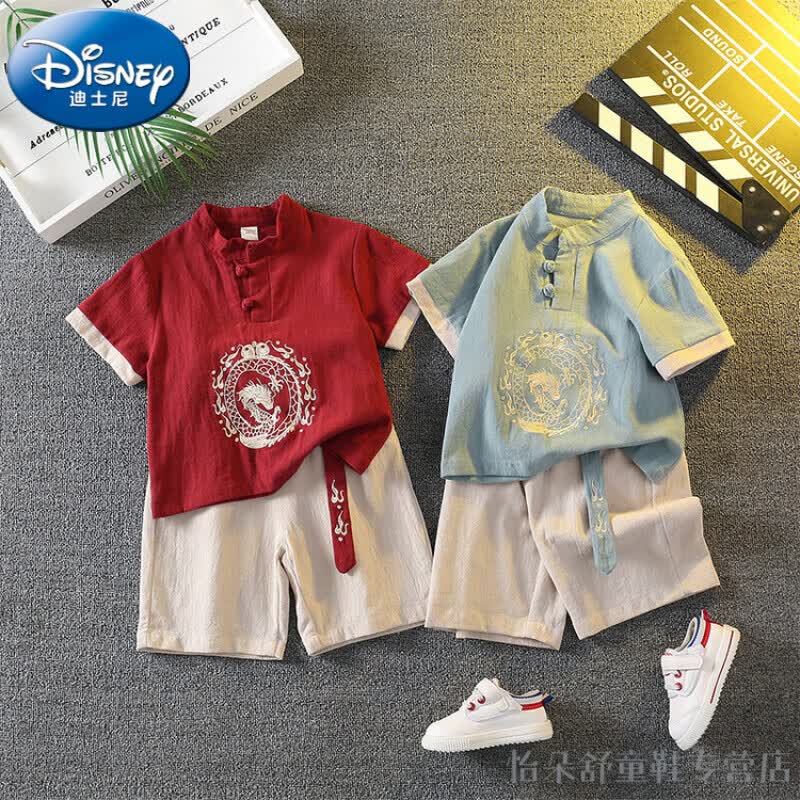 迪士尼（Disney）汉服男童夏季儿童国学衣服中国风演出服儿童表演唐装男孩秋装套装 红色飞龙款qkeesam 90码建议身高80-90cm年龄1岁半-2怎么样,好用不?