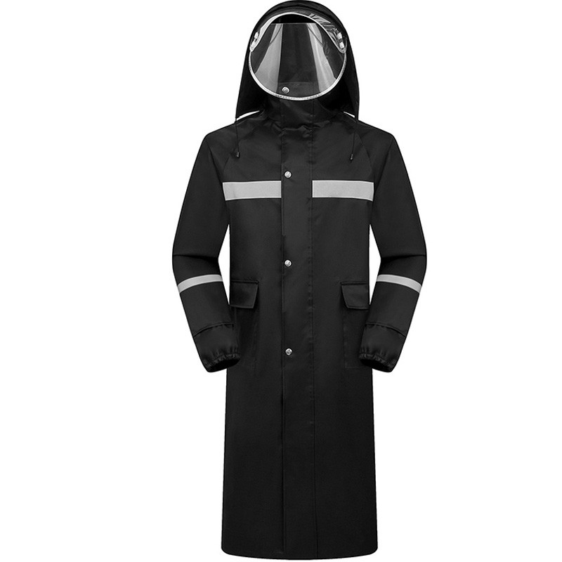 洛港 升级款双层黑色 xxxl码 雨衣长款全身防暴雨男女单人成人新款