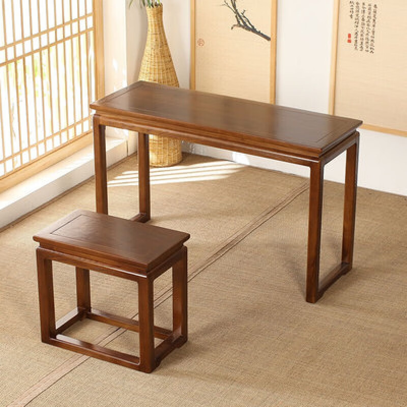 古琴桌凳实木共鸣琴桌琴凳老榆木书桌中式国学桌书法桌子 定做尺寸