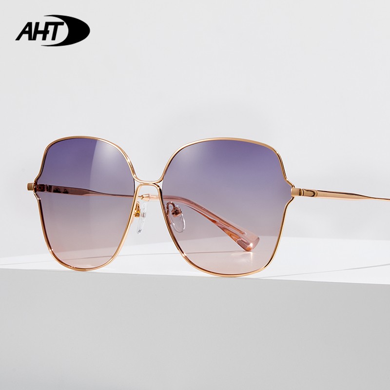 aht墨镜女太阳镜时尚渐变遮阳镜女户外街拍度假防晒眼镜 c1云霞紫