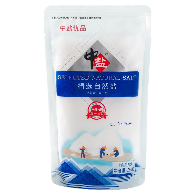 中盐 精选自然盐 未加碘海盐 250g 中盐出品