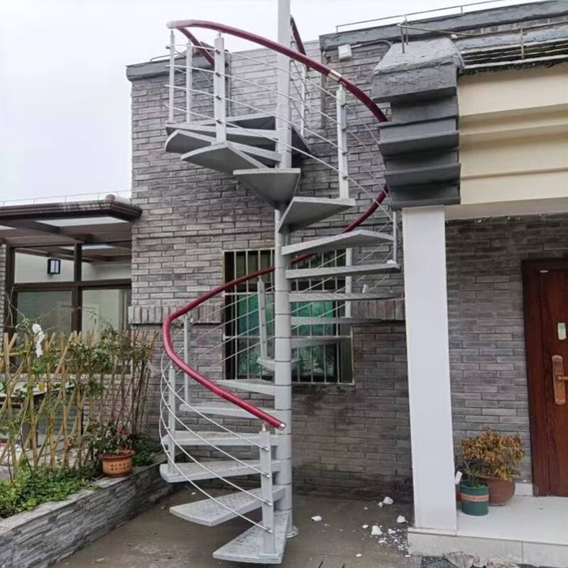 妙普乐钢板室外楼梯    室外旋转楼梯户外阳光房防滑家用阳台定制钢板