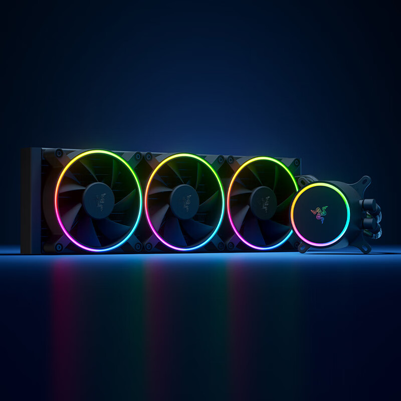 雷蛇水冷散热器 razer雷蛇冰尺一体式水冷散热器argb幻彩灯效diy配件