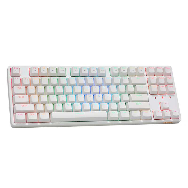 艾石头 FE 87 全键热插拔机械键盘 RGB背光 87键游戏键盘 白色 茶轴