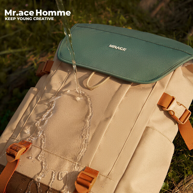 Mr.ace Homme户外双肩包女轻便大容量徒步背包大学生旅行书包男山系绿