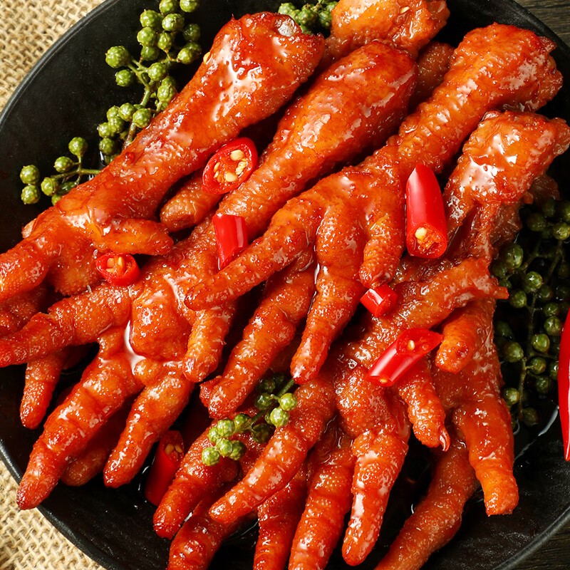 味滋源童年怀旧小吃点心充饥夜宵网红休闲零食方便食品 虎皮凤爪藤椒味200g/袋(约6包)