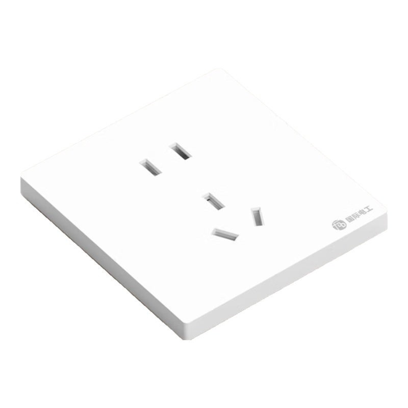 國際電工86暗裝奶油風(fēng)開關(guān)插座家用大板墻壁五孔USB充電插座雙控開關(guān)面板 五孔插座
