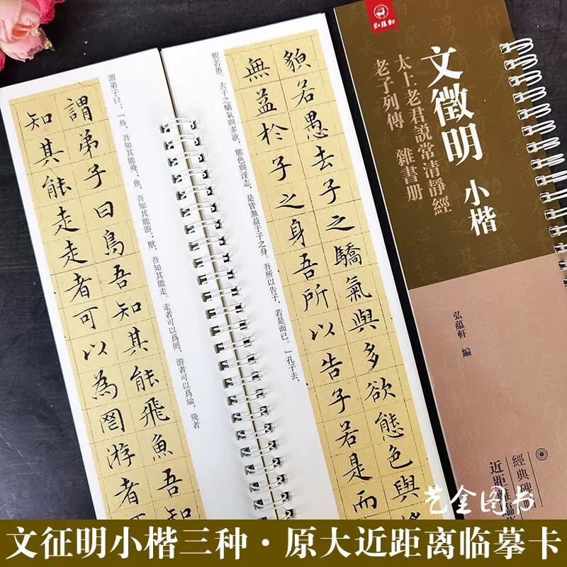 经典碑帖近距离临帖摹字练习卡 文征明 小楷 太上老君說常清靜經 雜書冊 老子列传便携式 文徵明小楷太上老君说常清静经近距离字卡