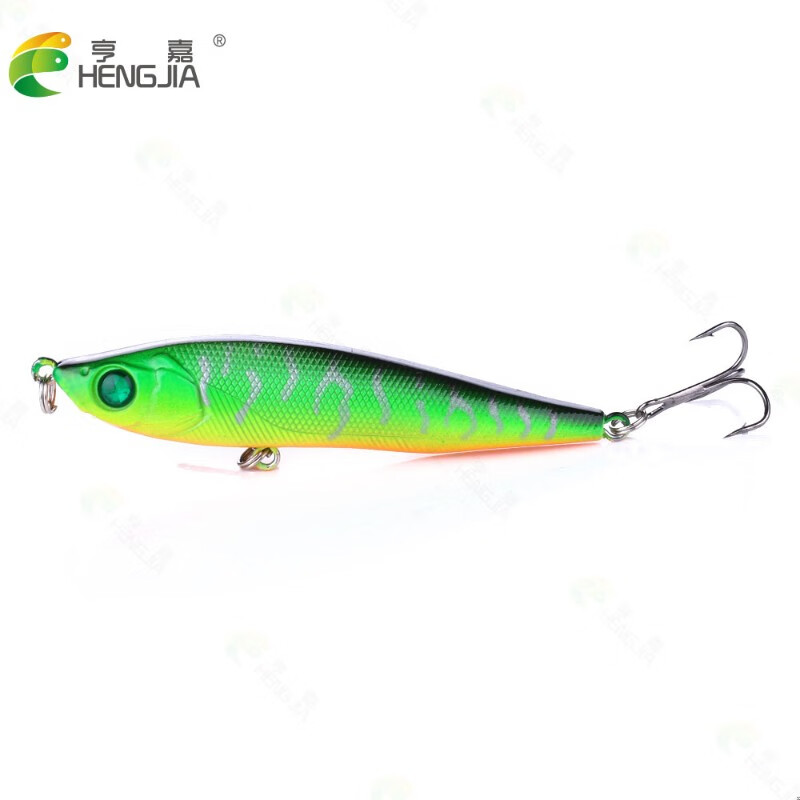 亨嘉路亞餌沉水鉛筆假餌淡水遠(yuǎn)投夜光翹嘴專(zhuān)殺假魚(yú)餌仿真餌通用遠(yuǎn)投米 草綠色 8.5CM-13.6克6#鉤