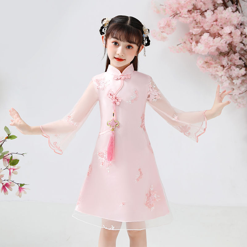 予瑾小孩旗袍女漂亮女孩旗袍5到12岁女童旗袍中国风春季新款童装儿童
