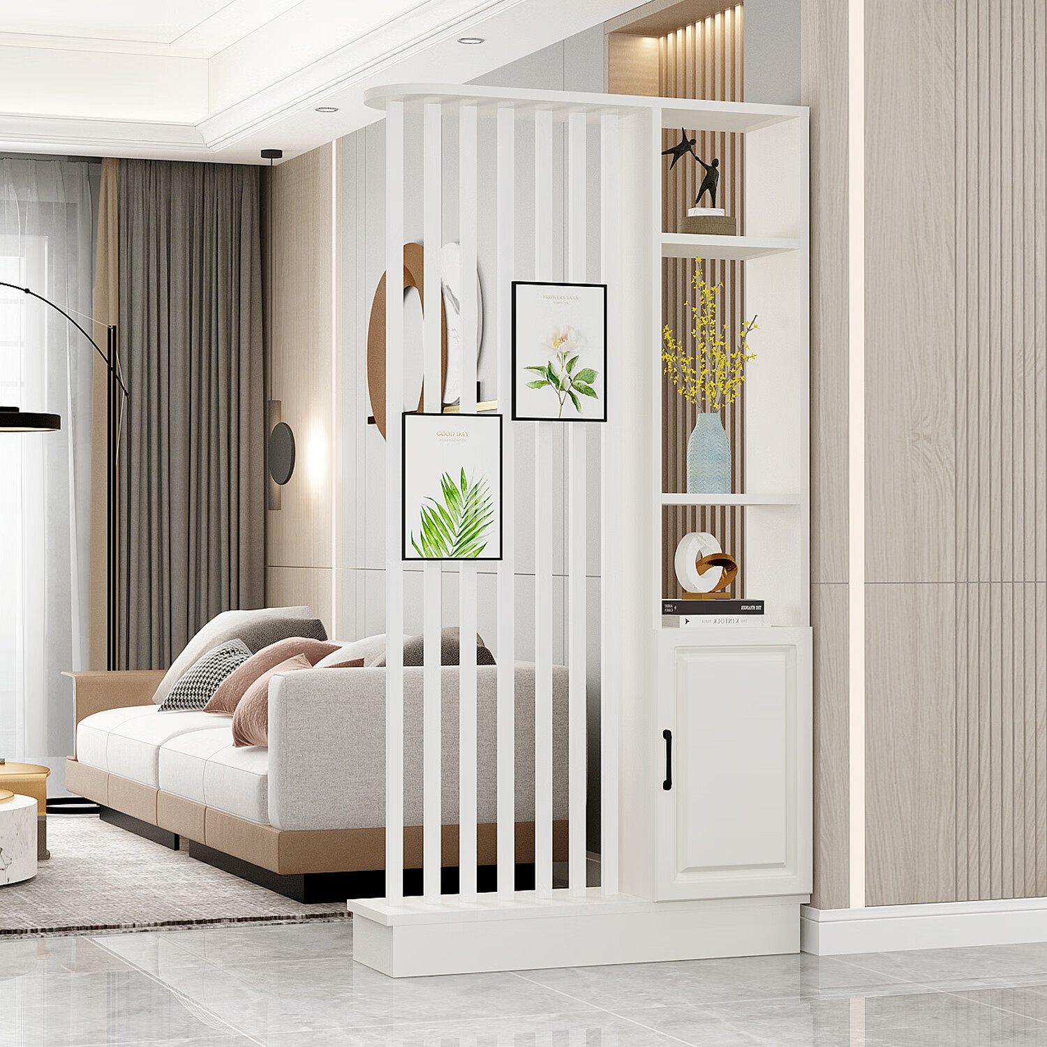 琴冉屏风隔断客厅玄关柜简约现代进门遮挡创意隔断置物柜屏风柜 组装