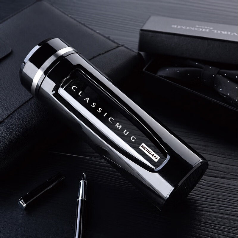 特百惠bergan玻璃杯便携男双层女士高颜值水杯防摔过滤泡茶杯子刻字