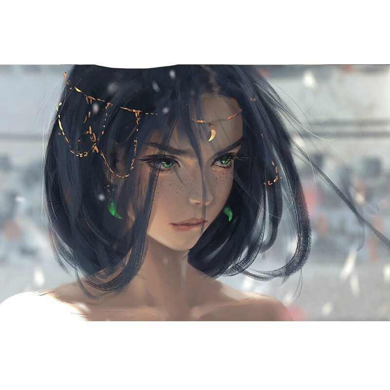 鬼刀冰公主海报 自粘贴纸超大宿舍墙wlop海琴烟风铃挂动漫画 咬嘴唇