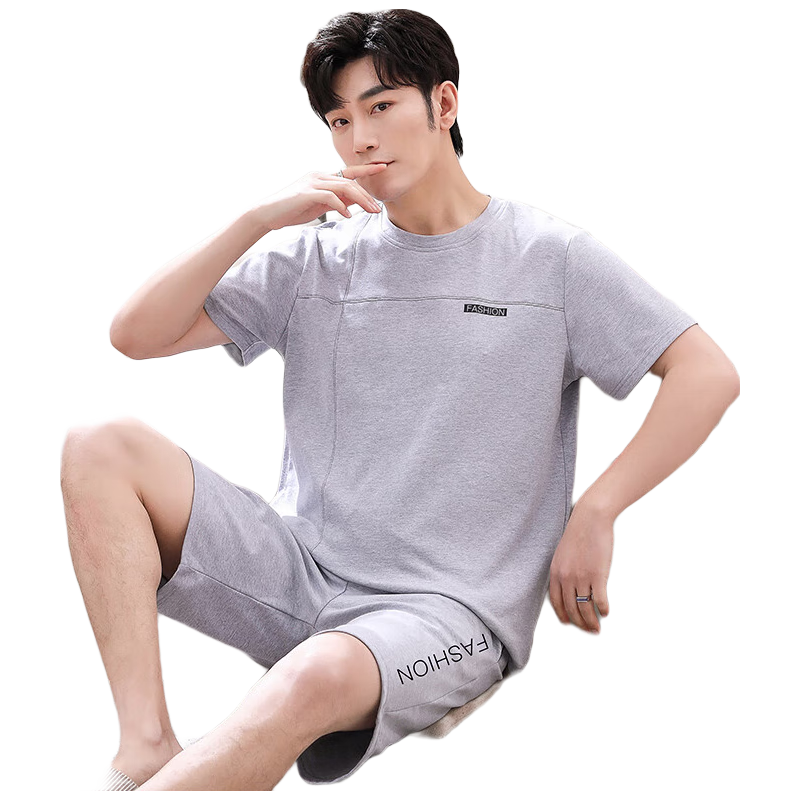 ���ڲ�������ɯ��LangSha����ʿ˯�����ļ����⴩100%��������Բ����ͷ����Ҿӷ� ��ͨСţ 2XL