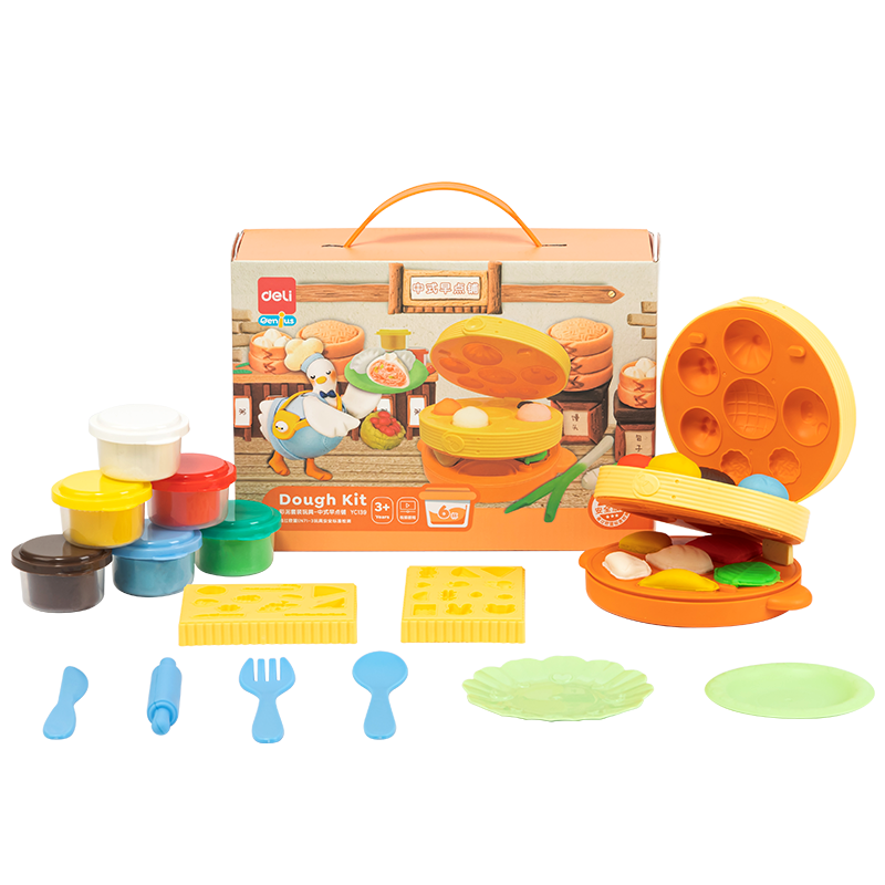 得力(deli)彩泥蒸笼机 橡皮泥超轻粘土玩具男孩女孩 手工DIY套装含工具儿童生日幼儿园开学文具礼物