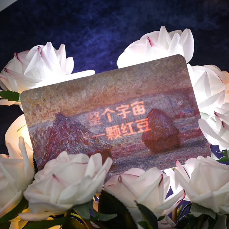 文艺告白贺卡情人节表白明信片ins风感莫奈油 透光藏字贺卡-雾霾系列