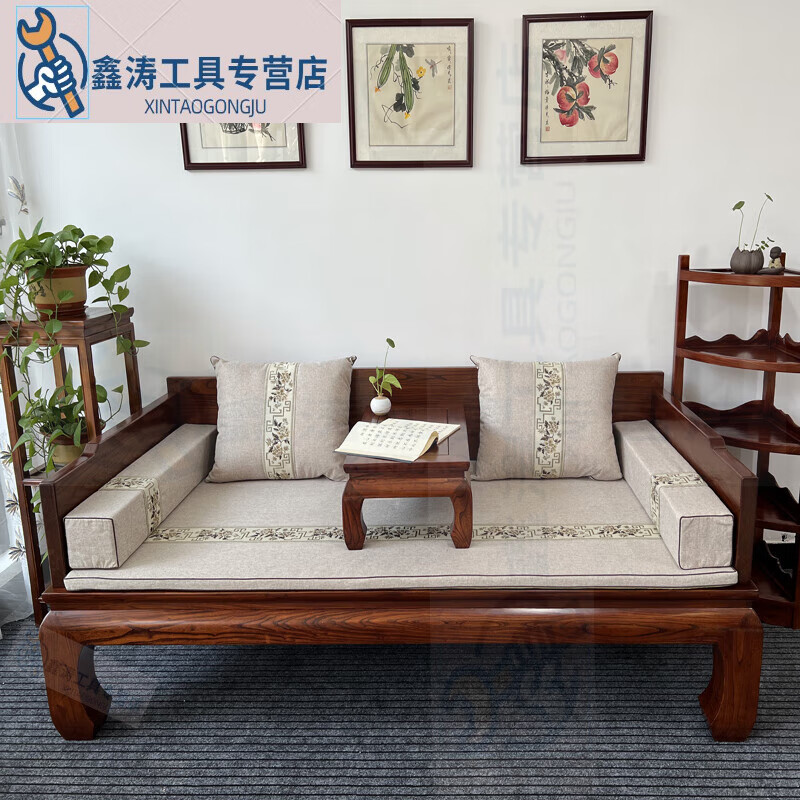 宛木罗汉床老榆木香河仿复古明式罗汉榻中式客厅实木榫卯罗汉沙发家具