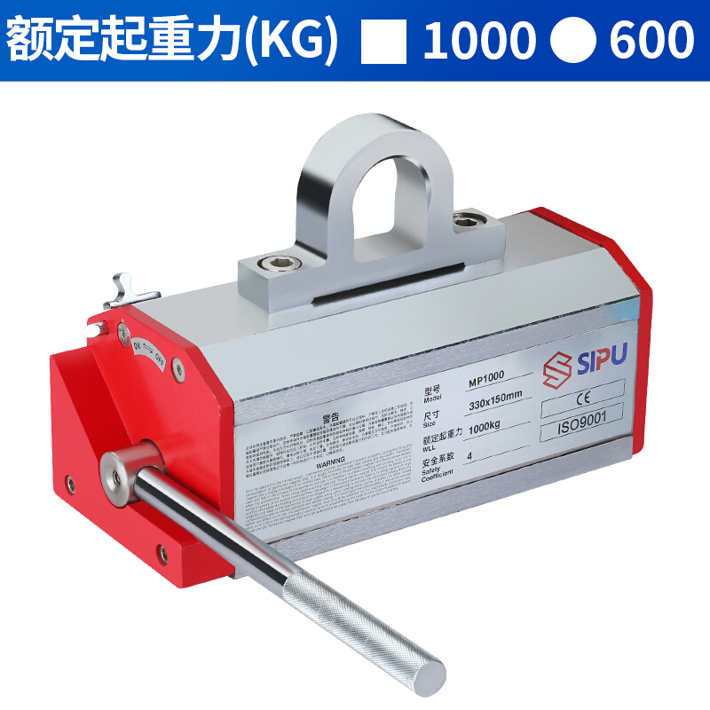 磁力吊装手动永磁吸盘起重器航车电葫芦磁吸盘300kg400kg600kg1吨定制