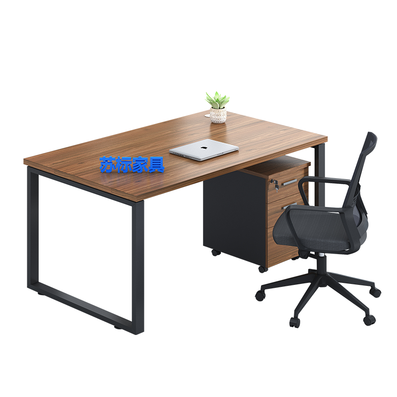 苏标职员办公桌组合现代职员桌简约屏风卡座员工位电脑桌椅 单人位(含柜椅)