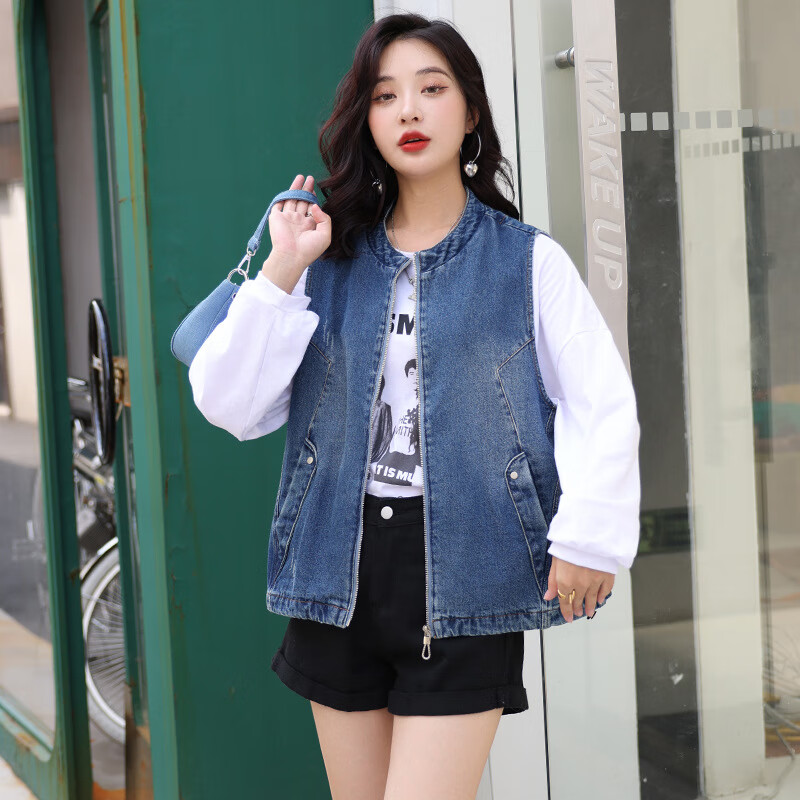 戈森凡(gesenfan)牛仔马甲外套女2023新款秋装外穿短款休闲宽松百搭