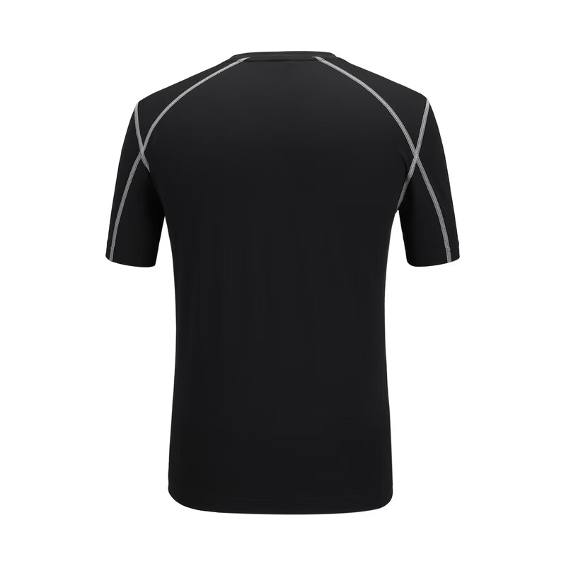 哈特马克斯（HARTMARX）春夏圆领男士休闲短袖T恤时尚运动休闲百搭打底T恤上衣 曜岩黑 170/92A