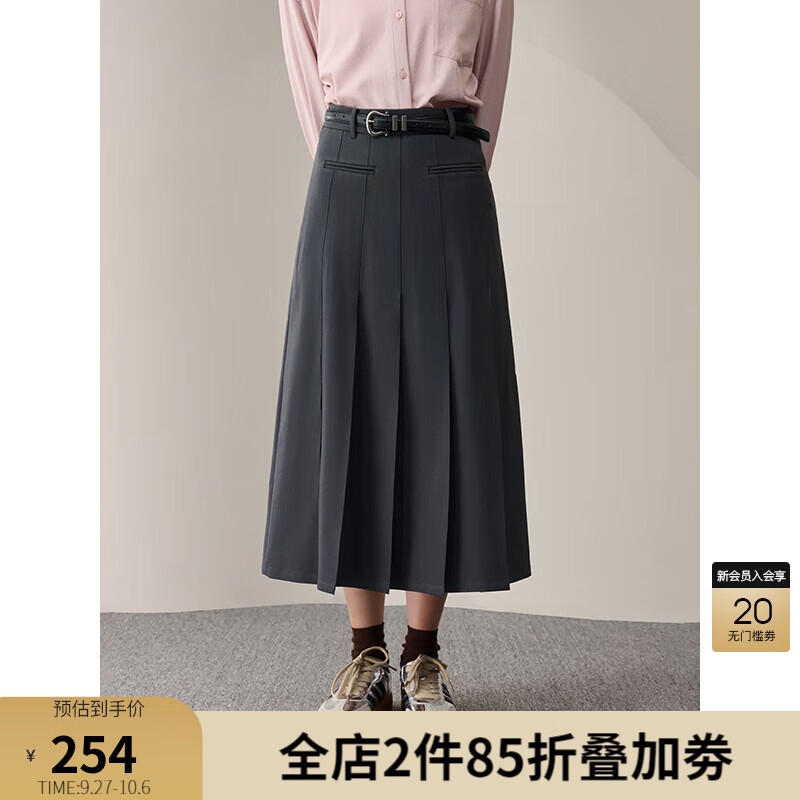 自巧（ZIQIAO）小个子高腰显瘦半身裙女2023秋装新款遮胯百褶裙休闲长款裙子 瓦罐灰 3怎么看?