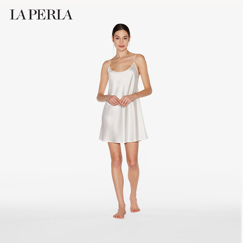 LA PERLA女士睡衣SILK奢华性感真丝短款睡裙可外穿 0031白色 2/M