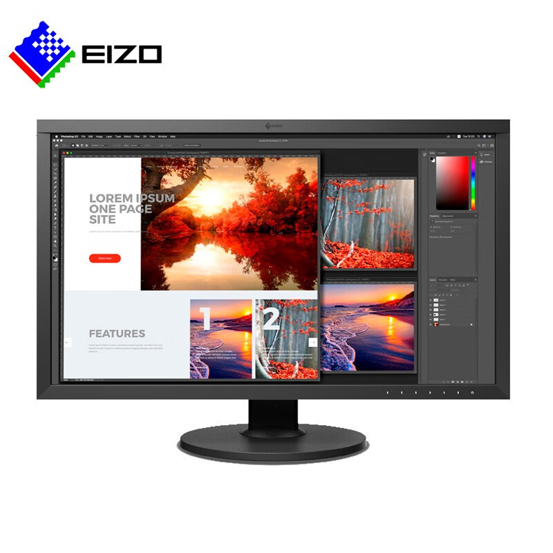 艺卓EIZO CS2740 广色域 4K Type-C接口 硬件校色 监控显示屏显示器27英寸黑色
