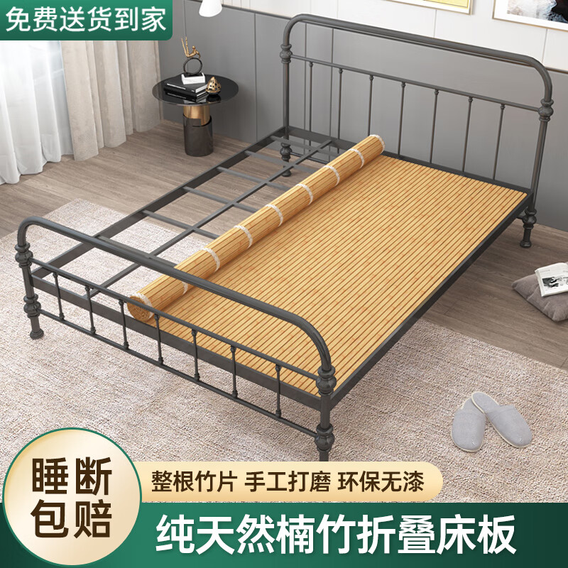 豪购竹床板硬板床垫天然楠竹凉席护脊椎软床变硬神器折叠竹床垫可定制