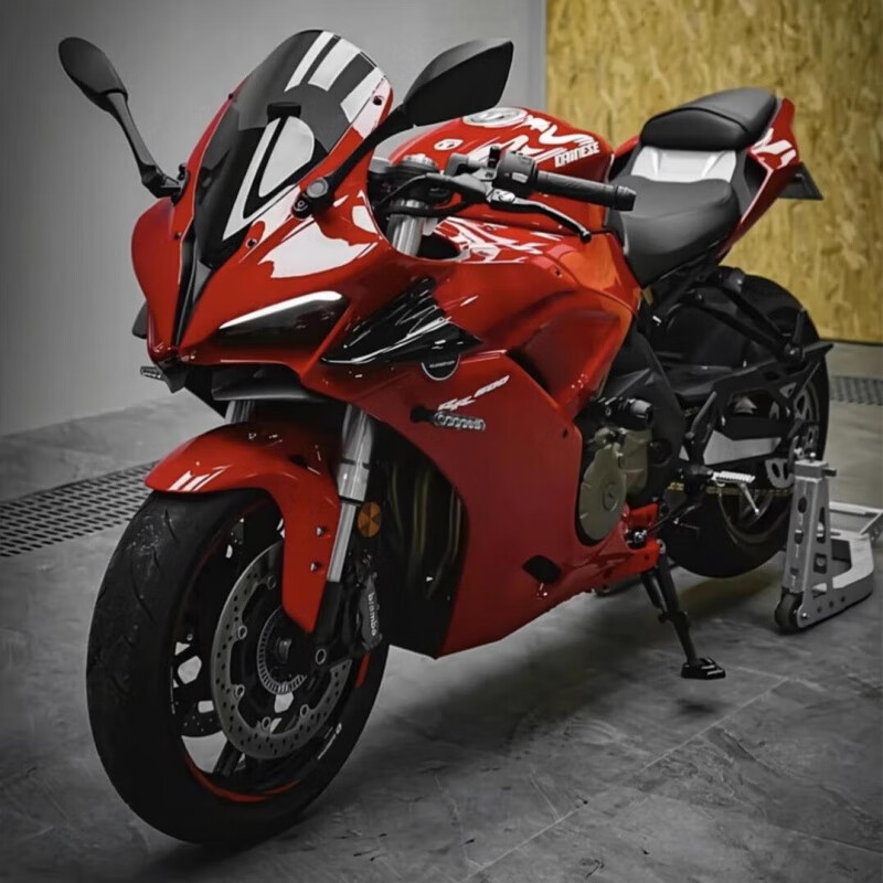 qj赛600四缸水冷跑车电喷赛350赛450cc重机车趴赛摩托车 红色赛600